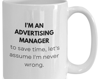 Advertising Manager Mug, Advertising Gift Ideas, Advertising Gifts, Funny Gift For Manager Coffee Cup, Advertiser Gift