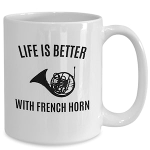 French horn gifts, band mom, band dad, marching band mug, french horn lover, french horn player gift