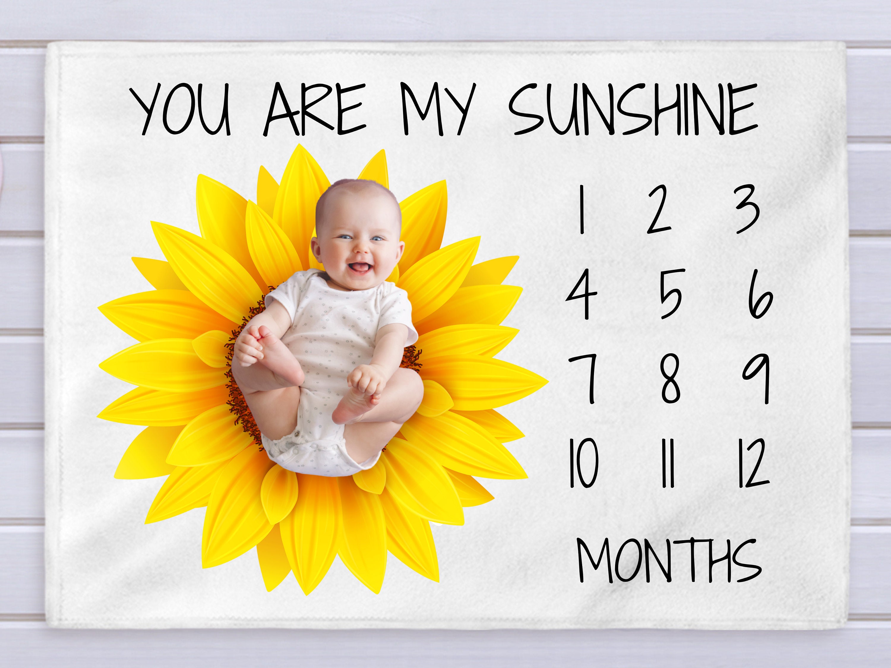 Sunflower Milestone Baby Blanket Personalized Baby Blanket Monthly Keepsake New Mom Gift Growth Tracker Sunflower Baby Growth Blanket Etsy Canada