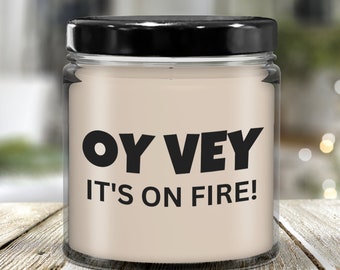 Oy Vey Candle, Hanukkah Gift, Soy Candle, Hanukkah Holiday Gift, Jewish Holiday Gift, Yiddish Sayings, Jewish Decorations