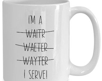Tasse de serveur, Cadeaux de serveur, Idées cadeaux pour les serveurs, Tasse à café de serveur, Cadeaux d’employé de restaurant, Cadeau de collègue de restaurant amusant