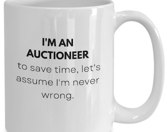 Auctioneer Mug, Auctioneer Gift Ideas, Auctioneer Themed Gifts, Funny Auctioneer Coffee Cup, Gifts For Auctioneers