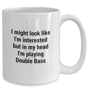 Music mugs double bass, double bass player gifts, music coffee mug, music teacher coffee mug