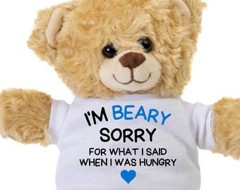 Playful Sorry Gift For Husband, Thoughtful Im Sorry Teddy Bear, Meaningful Apology Keepsake, Personalized Custom Bear, I'm Sorry Hubby Gifts