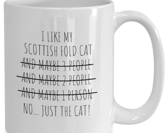Scottish fold cat mug, funny gift for cat lovers, gift for scottish fold cat mom or dad