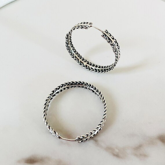 Premium Sterling Silver Chunky Hoop Earrings | Statement Big Hoops for Women | Party Wear Jewelry | Easter Gift For Her