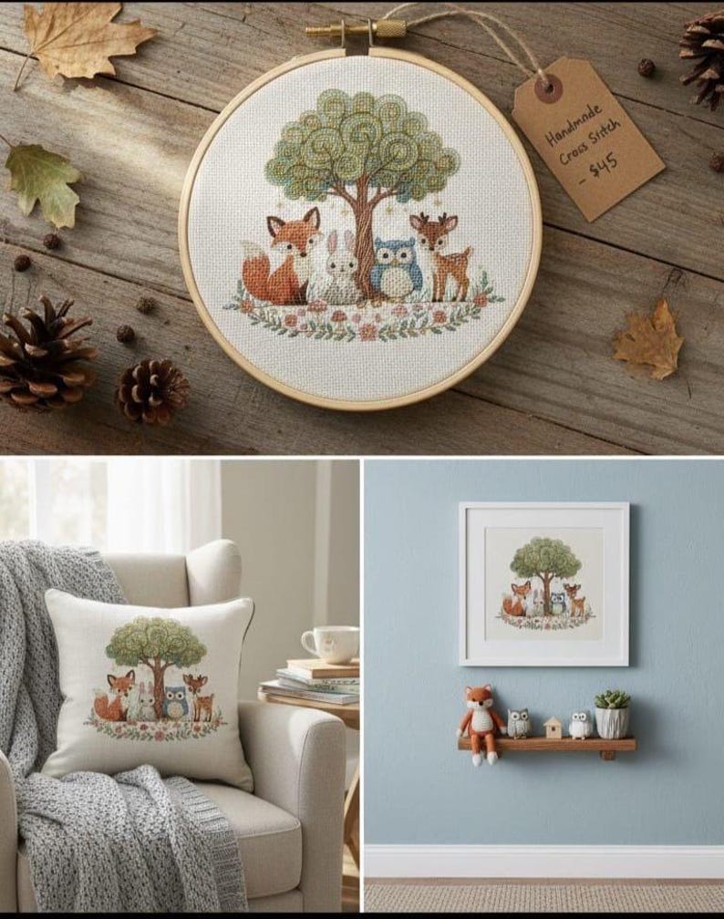 Woodland Animals Embroidery Pattern Digital PDF Fox Bunny Owl Deer Hand ...