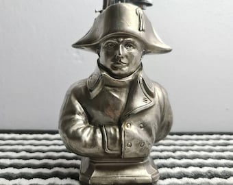 Rare Antique Napoleon Bonaparte Figural Table Lighter Bust Working Heavy Metal 516g