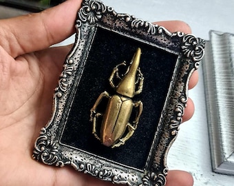 ヴィンテージ カブトムシ 真鍮像 - アンティーク ゴールド カブトムシ