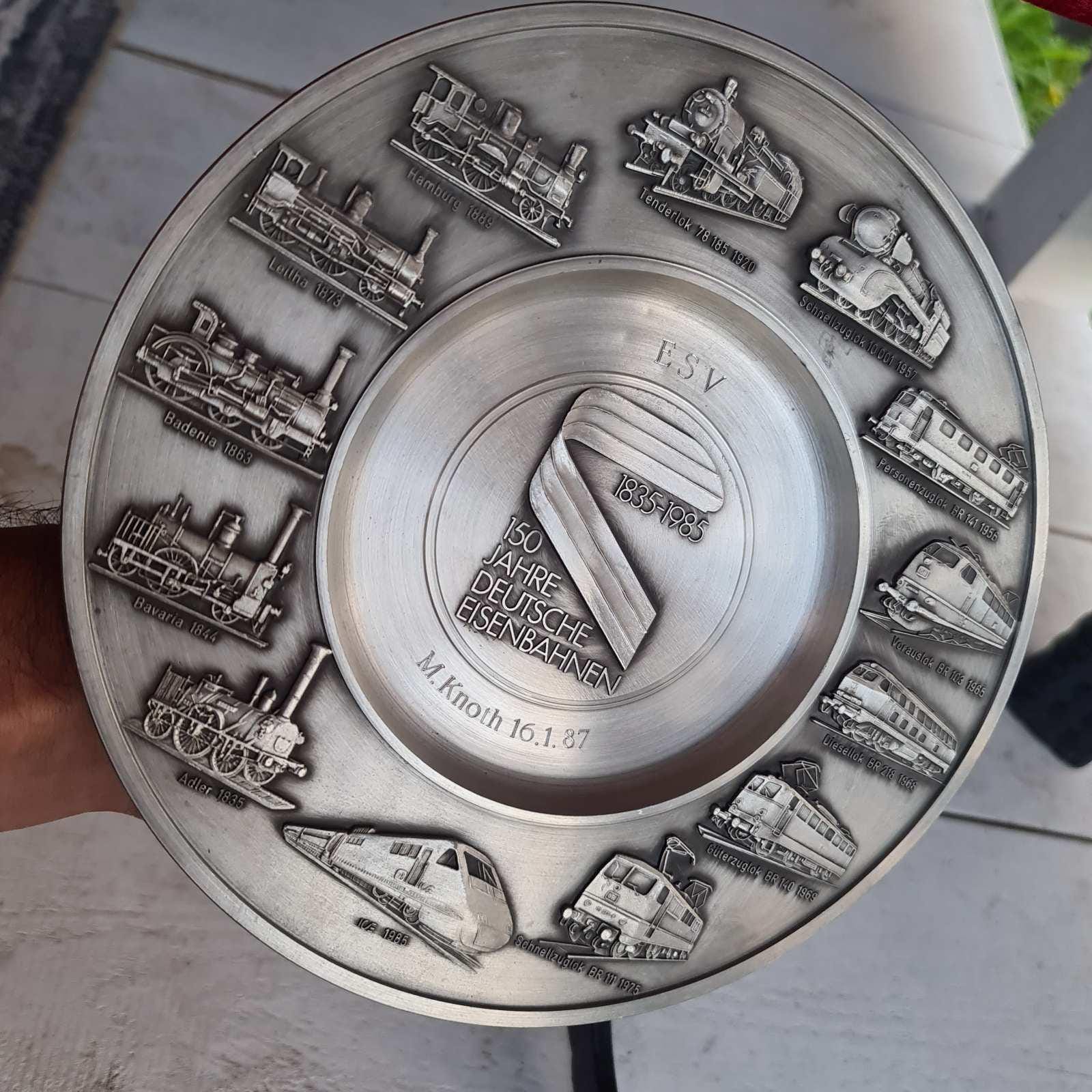 Plate Pewter 95% Zinn Wall Decorative Plate Germany 21cm