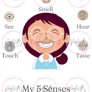 Paquete de 5 carteles digitales: póster infantil para la próxima esquina. Póster de los 5 sentidos, póster de reglas familiares sobre sentimientos, póster de la tranquilidad. Descarga instantánea