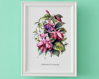 Custom Watercolour Flower Painting Wedding Bouquet Hand Painted Floral Portrait Wedding Anniversary Birthday Gift Framed Ready To Hang