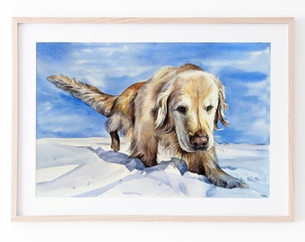 Custom Watercolor Pet Portrait, Hand Painted From Photo, Framed Art