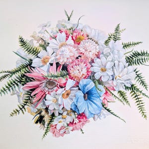 Custom Wedding Bouquet Watercolor Painting Floral Portrait From Photo custom-wedding-bouquet-watercolor-painting-floral-portrait-from-photo