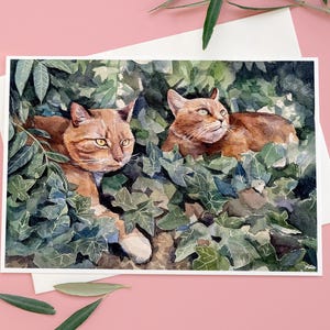 Retrato de mascota en acuarela a partir de una foto, pintura personalizada, pintada a mano, enmarcada y lista para colgar. imagen 15