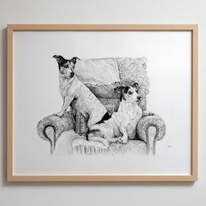 Pencil Drawing Pet Portrait From Photo Custom Hand Drawn Sketch Framed Ready To Hang image 2
