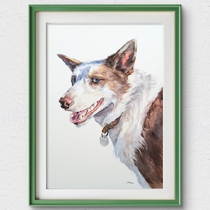 Pet Portrait From Photo Custom Watercolour Painting Hand Painted Dog Portrait Personalised Pet Portrait Cat Portrait Framed Ready To Hang