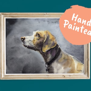 Dog Portrait From Photo Customised Dog Painting Hand Painted Dog Wall Art Lost Dog Wall Decor