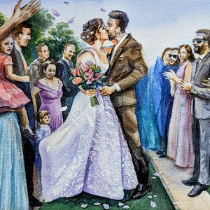 Live Wedding Ceremony or Reception Watercolour Painting, South Australia Wedding Painter, Event Illustrator, Adelaide Wedding Artist, Event