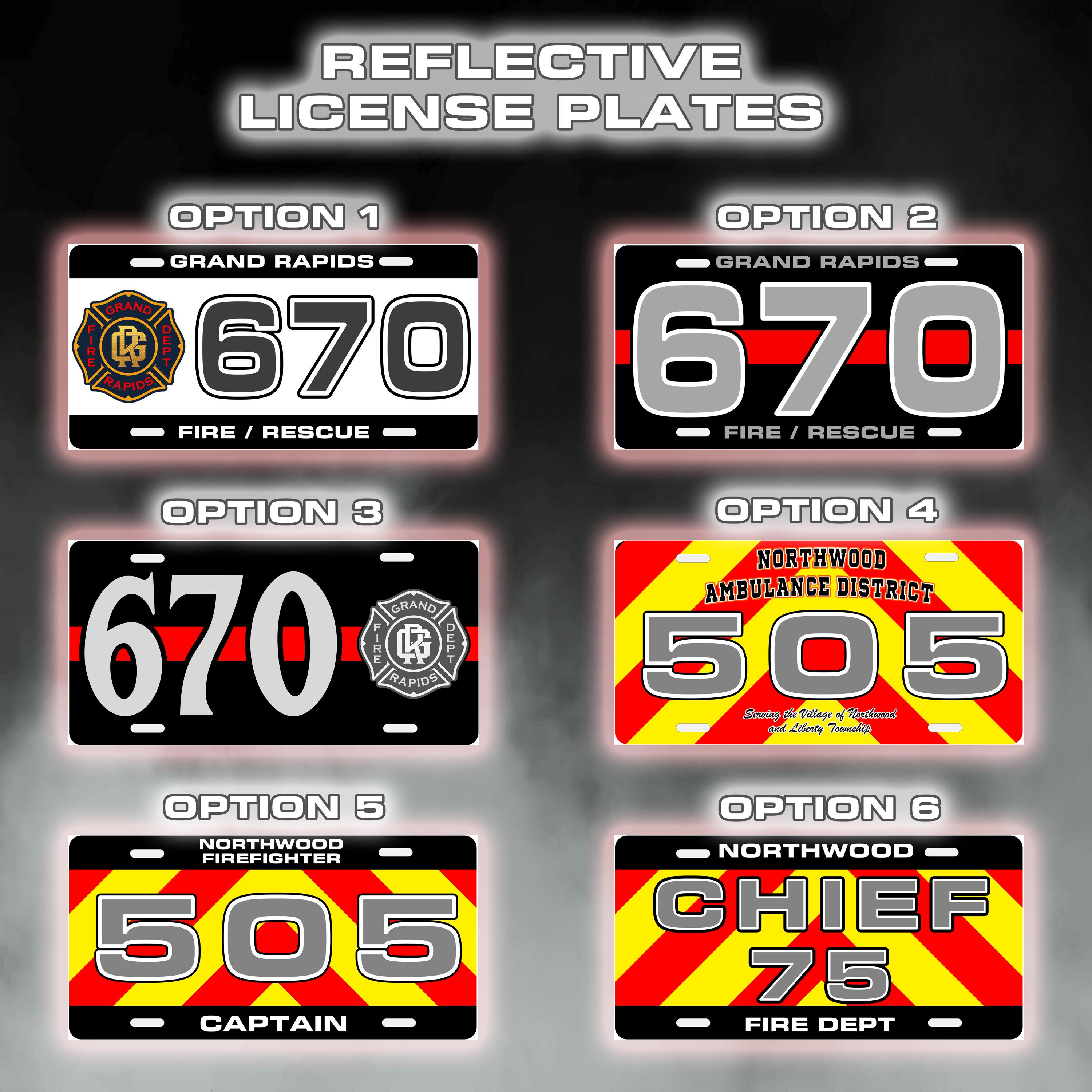 Custom Fire Department Reflective License Plate – High-visibility