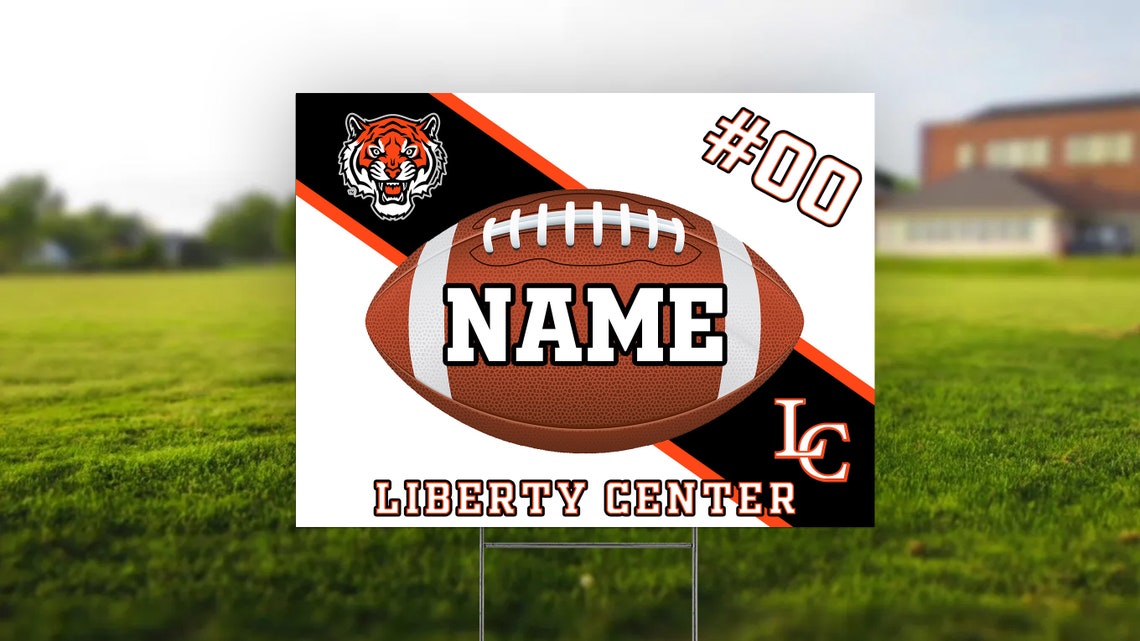 Personalized Sports Lawn Sign, 18 X 24 Football, Soccer, Volleyball