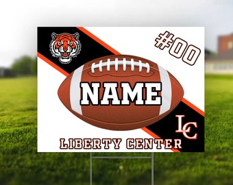 Personalized Sports lawn sign, 18" x 24" Football, soccer, volleyball, golf