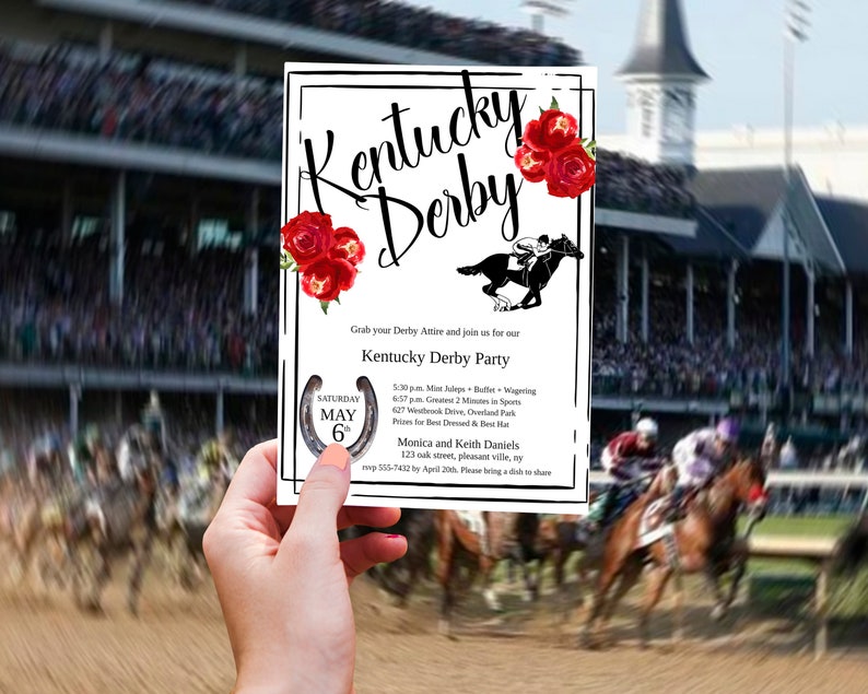 Derby Day Invitation, Editable Kentucky Derby Party Invitation, Preppy