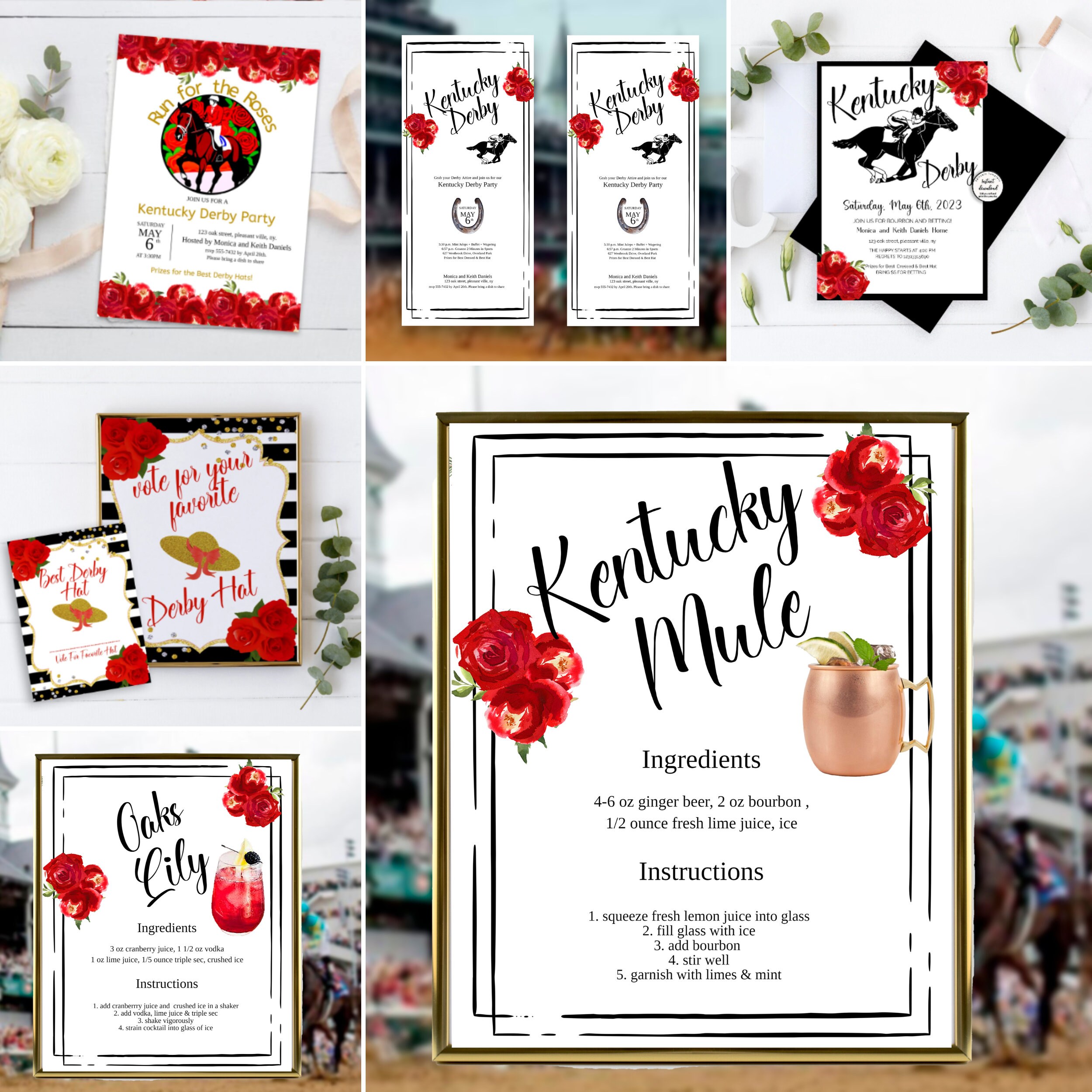 Editable Kentucky Derby Program Template, Editable Kentucky Program
