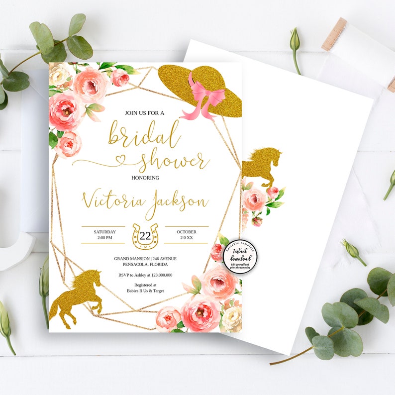 Kentucky Derby Bridal Shower Invitations Derby Party Etsy