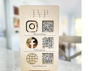 Multi QR code Business Social Media Sign, Payment Sign, Custom Logo Sign, Payment Method and Social Media Sign, Salon Sign, Beauty Sign