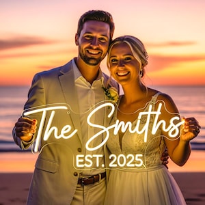 Custom wedding name neon sign, Neon Sign Wedding for reception, wedding welcome neon sign, wedding neon sign name, Last Name Wedding
