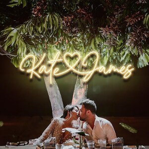 Custom Wedding Neon Sign: Last Name Reception Decor