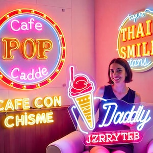 Custom Neon Logo Sign, Neon Sign Custom Logo, Neon Logo Sign, Business logo sign, Home Decor, coffee bar sign, Room Decor Business Sign Wall