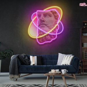 Wall art living room Spotlight Face Neon Sign For Home Decor modern living room, Neon Sign wall Art,  gift for the home decor personalized