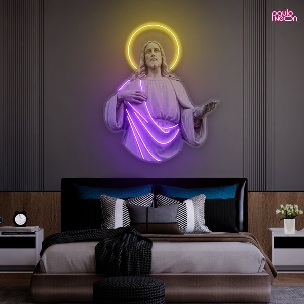 Wand Kunst Wohnzimmer Jesus Chirst Neon Sign For Home Decor modernes Wohnzimmer, Neon Sign Wall Art, Geschenk für das Wohndekor personalisiert