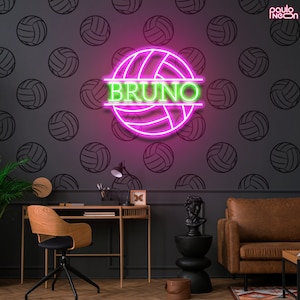 Custom Volleyball Neon Sign: Personalized Sports Decor
