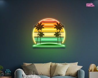 Sunset Neon Sign, Neon Sign Custom, home decor, neon sign wall art, Living room wall decor, Neon Sign bedroom, Home Gifts