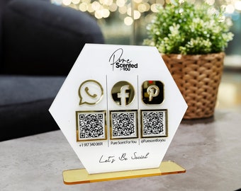 Payment QR code Sign Business Social Media, Payment Sign, Custom Logo Sign, Payment Social Media Sign, Business logo press on nails