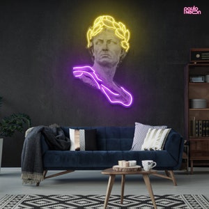 Wall art living room Julius Caesar Neon Sign For Home Decor modern living room, Neon Sign wall Art,  gift for the home decor personalized