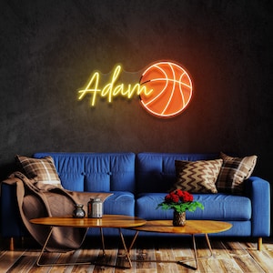 Placa de neon de basquete personalizada, placa de neon de basquete personalizada, presentes infantis para meninos, presentes para adolescentes, decoração para casa, paulo, presentes para casa
