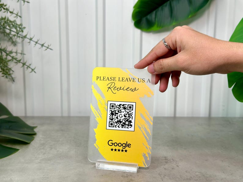 Mini QR Code Sign, Business Social Media QR Code Sign, Scan to Review