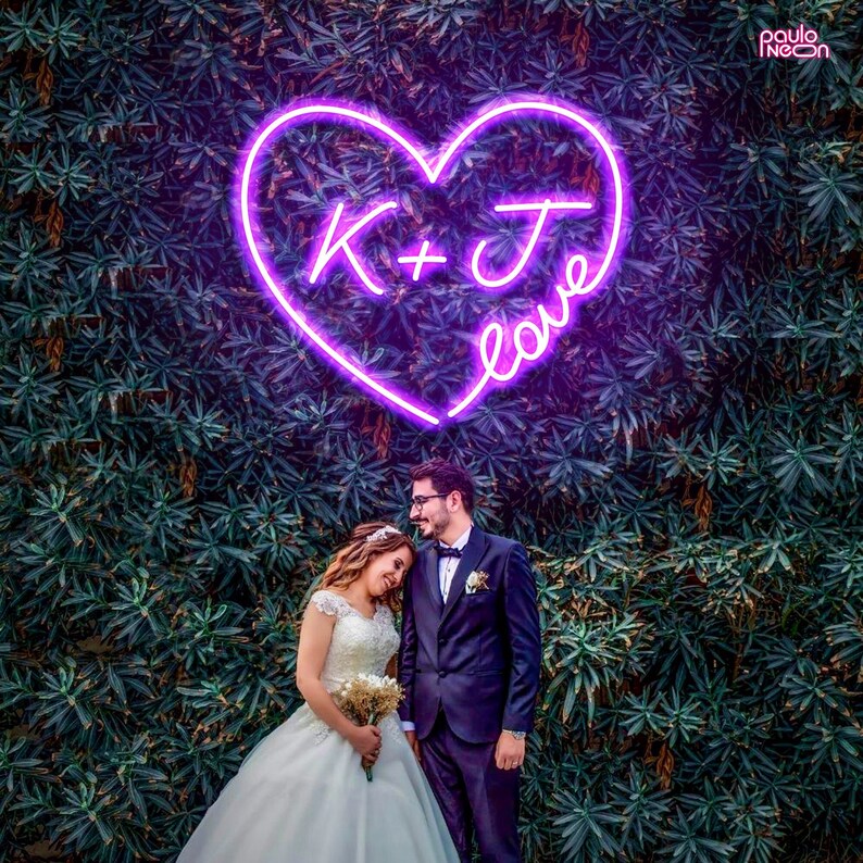 Custom Neon Wedding Sign Neon Sign Wedding Initials Neon Etsy