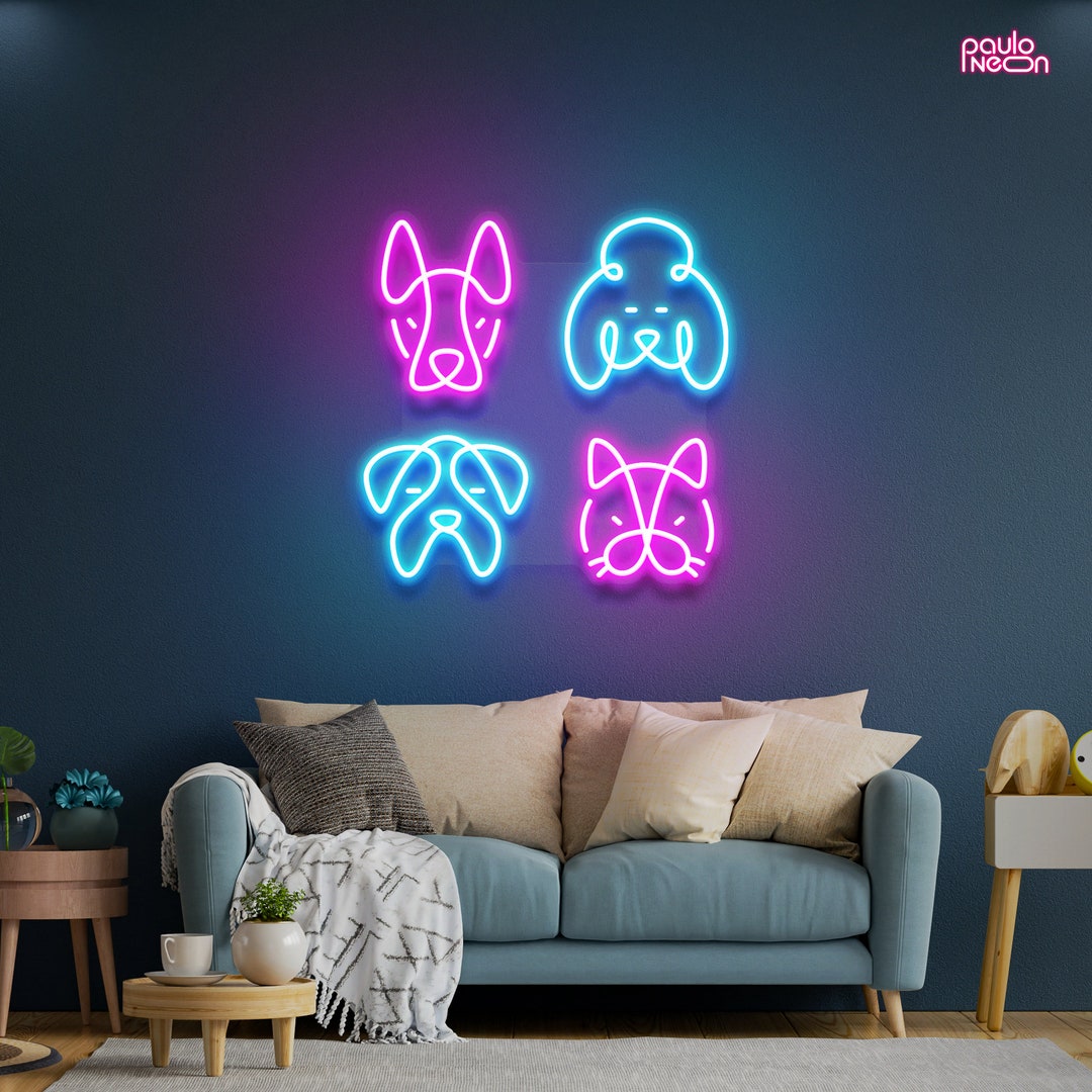 Neon Sign Dog Wall Decor, Custom Logo Sign, Pet Wall Decor, Gift for