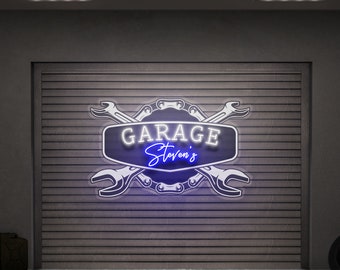 Custom Garage Sign, Personalized Workshop Sign garage decor for men, Garage Neon Sign, Custom Garange Name Sign, custom garage sign, Paulo