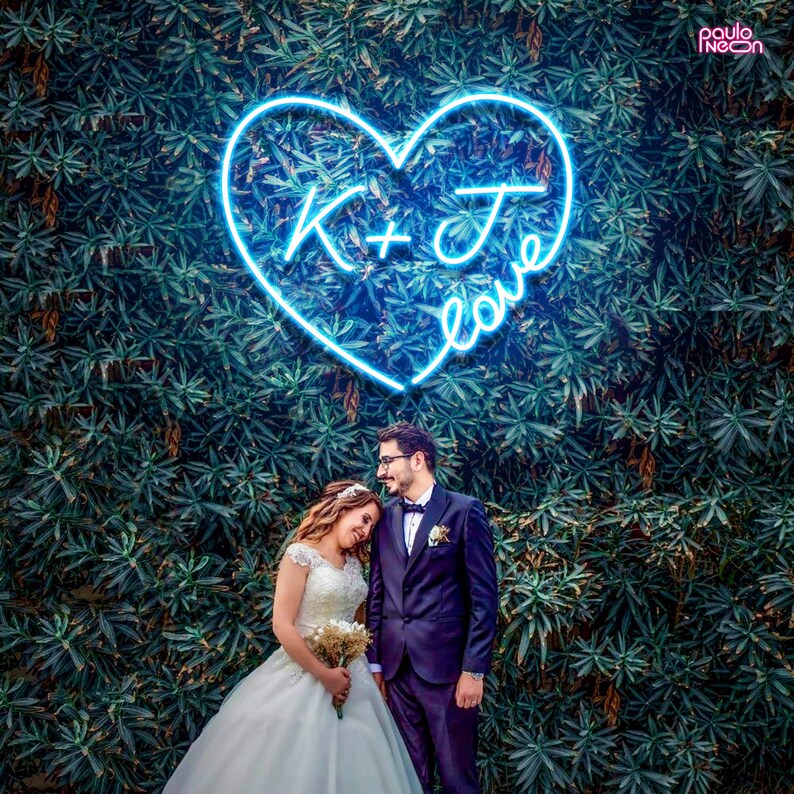 Custom Neon Wedding Sign Neon Sign Wedding Initials Neon Etsy