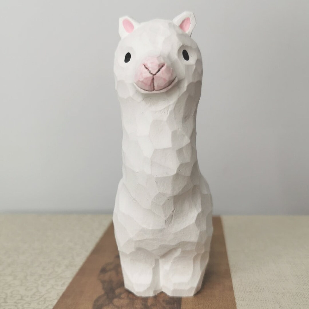Alpaca Wood Carving Animal Sculpture Wooden Alpaca Statue Cute - Etsy