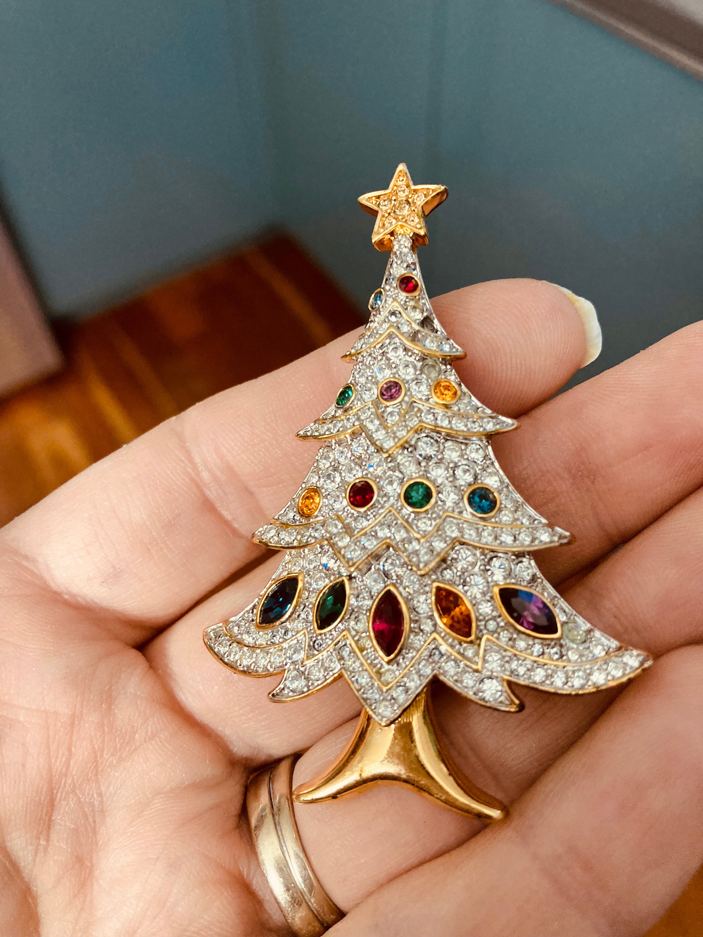 Swarovski christmas brooches sale