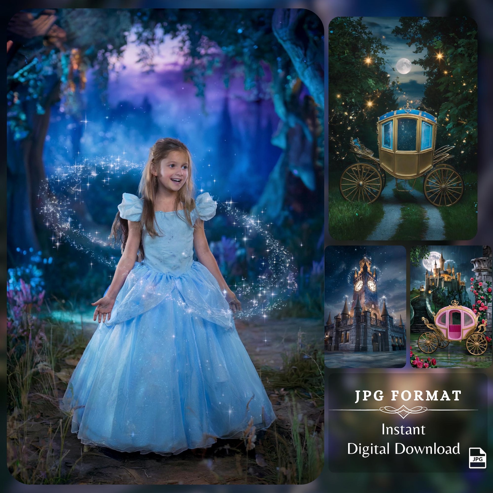 Once Upon A Time Cinderella Backdrop Set: 40 Magical Digital Backdrops ...