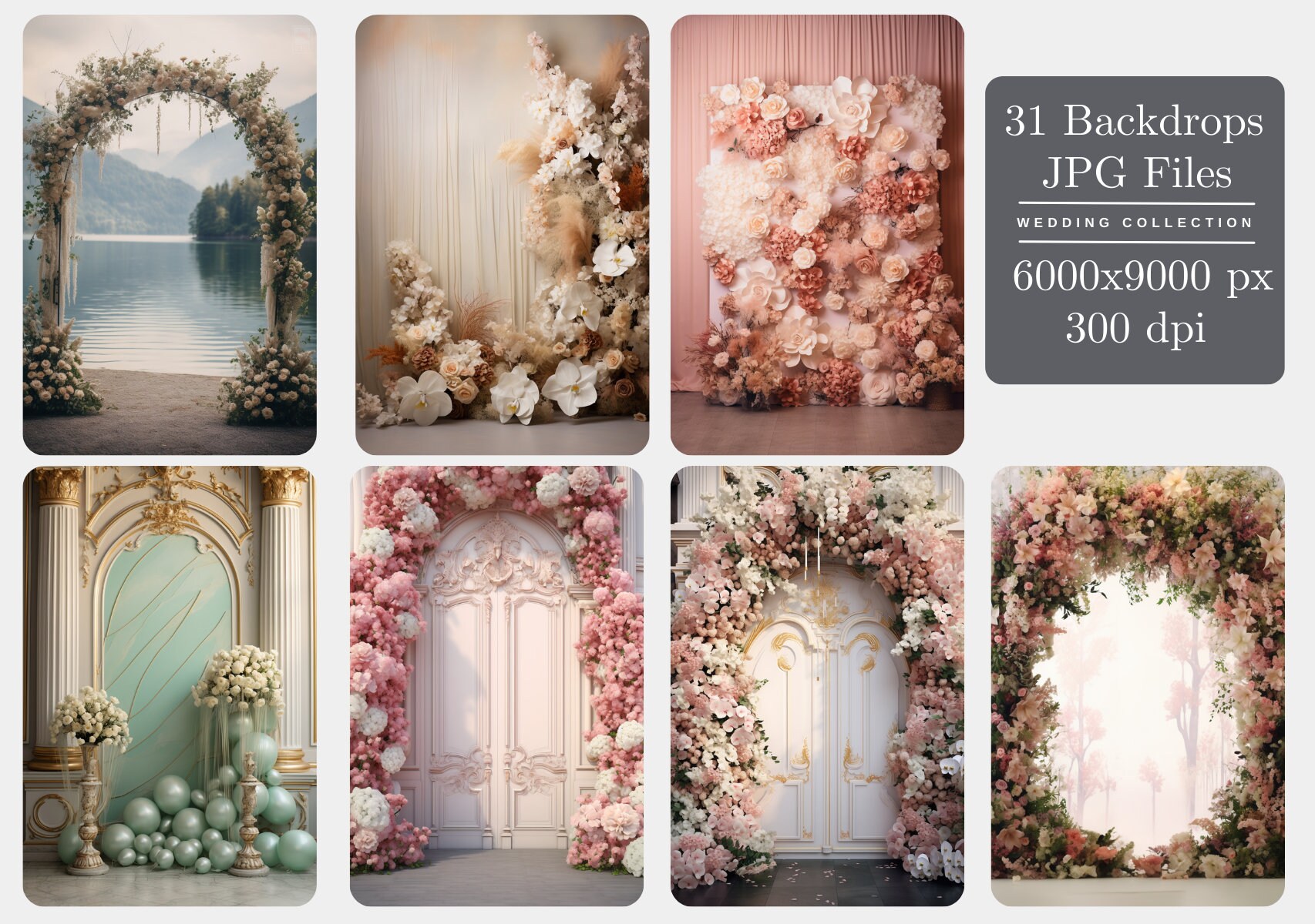 31 Arched Backdrop as Photoshop Overlays Backdrop Wedding - Etsy Australia