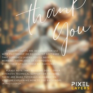 Expressing gratitude to the users, coupled with information on the technical requirements for using the music box backdrops in an effective manner.